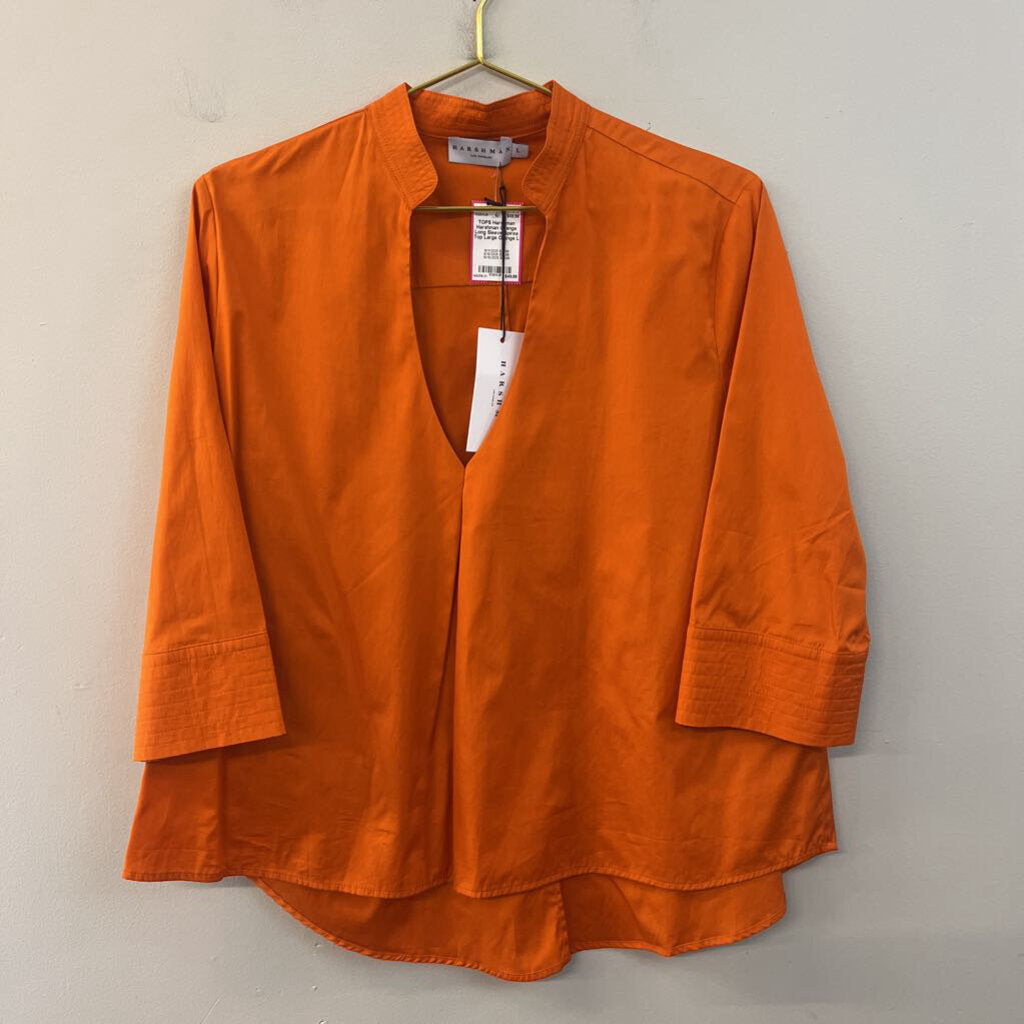 Harshman Orange Long Sleeve Spirea Top Large