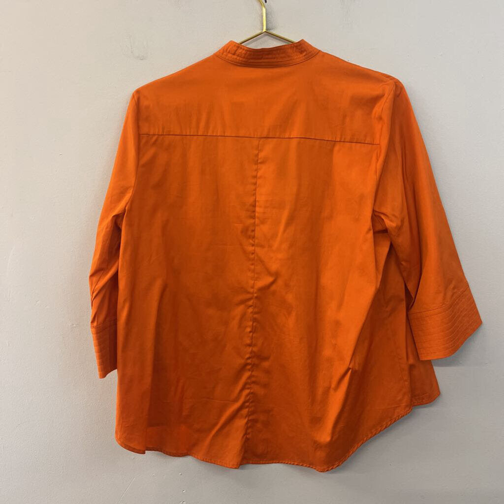 Harshman Orange Long Sleeve Spirea Top Large