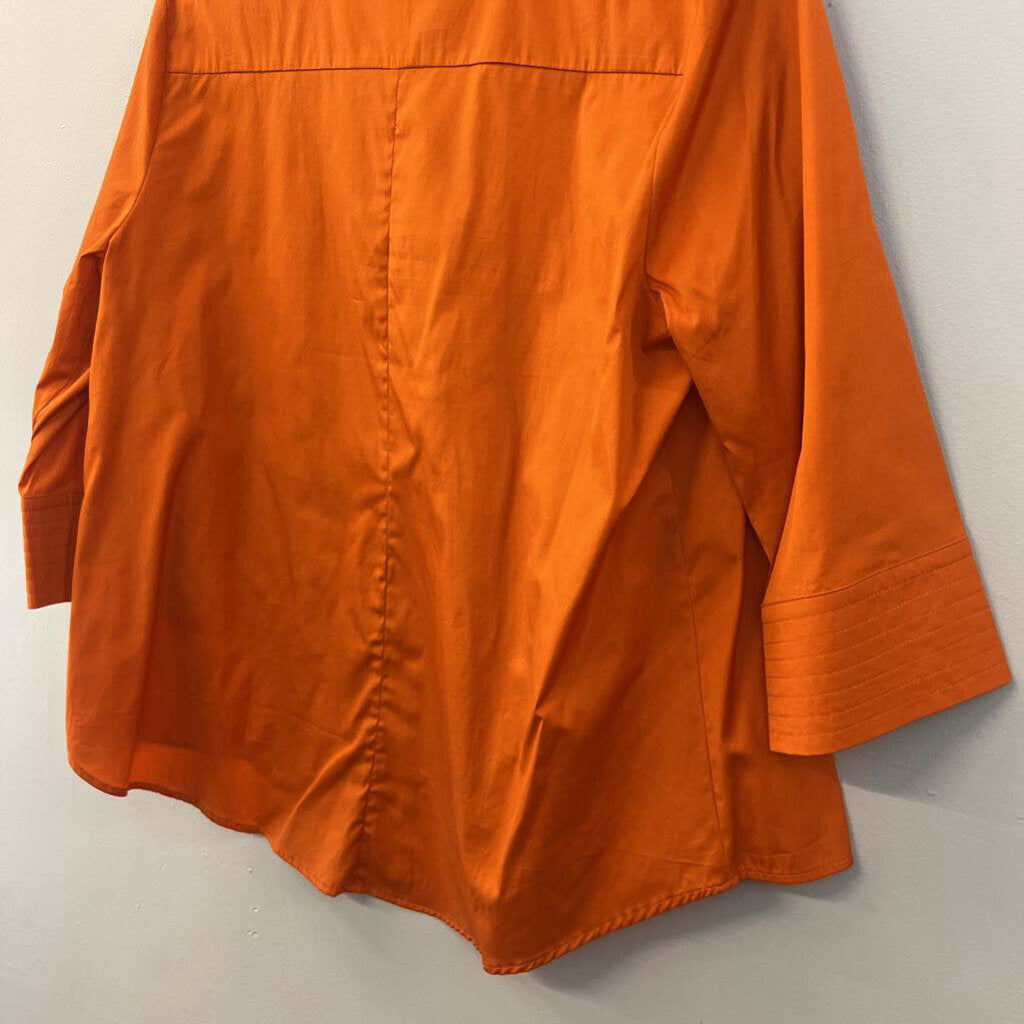 Harshman Orange Long Sleeve Spirea Top Large