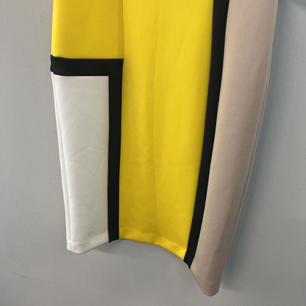 Calvin Klein Yellow/ Beige Color Block Tank Dress 6