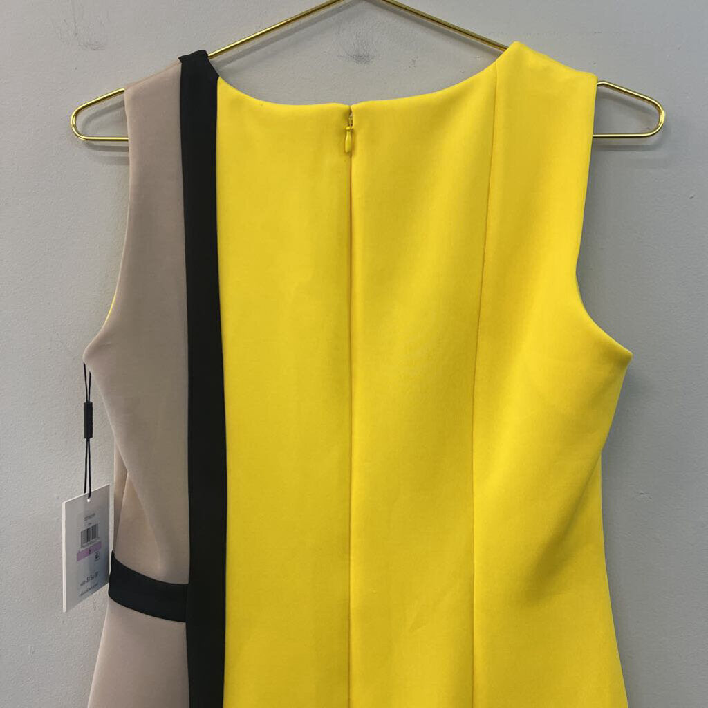 Calvin Klein Yellow/ Beige Color Block Tank Dress 6