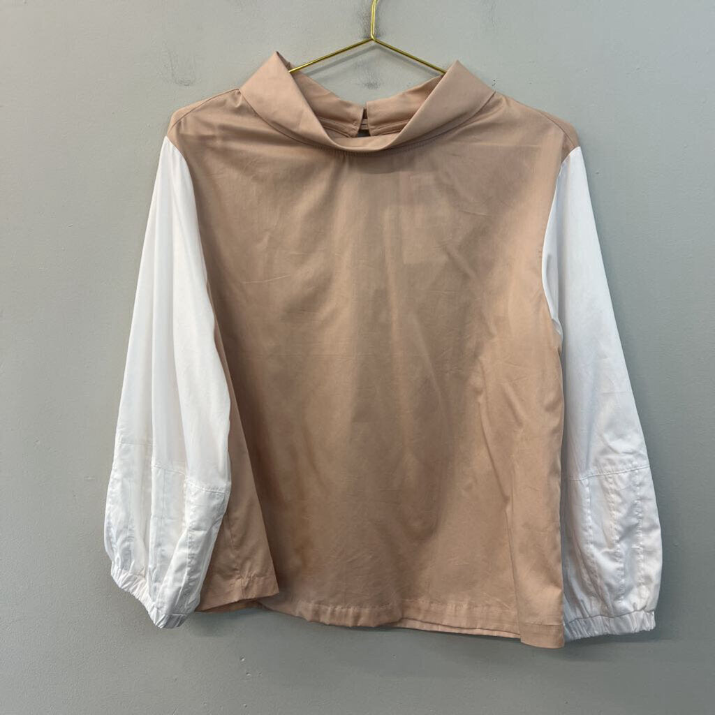 Harshman Brown/ White Perry Tunic Long Sleeve Top Medium