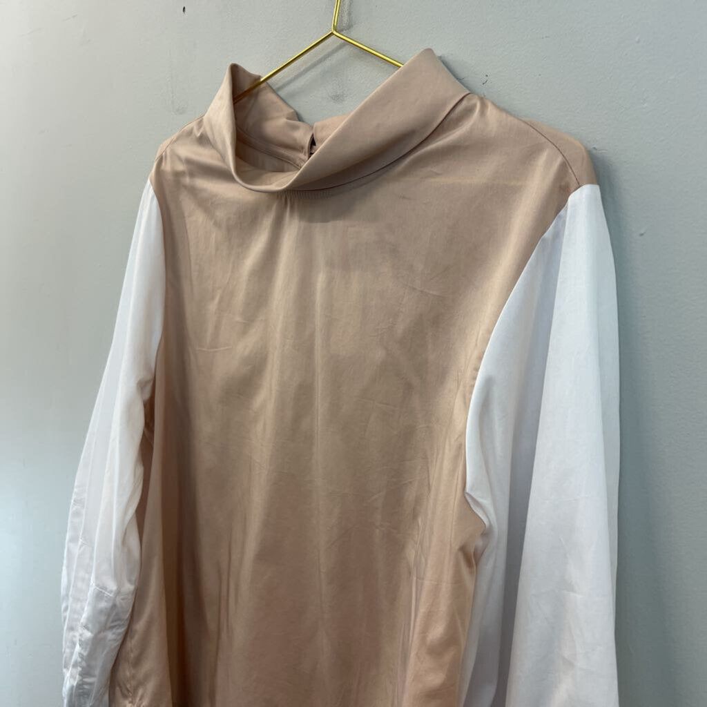 Harshman Brown/ White Perry Tunic Long Sleeve Top Medium