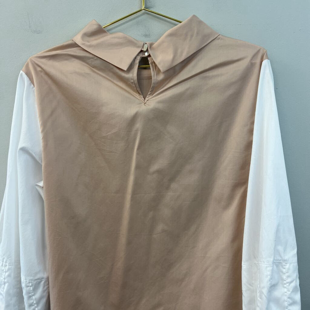 Harshman Brown/ White Perry Tunic Long Sleeve Top Medium