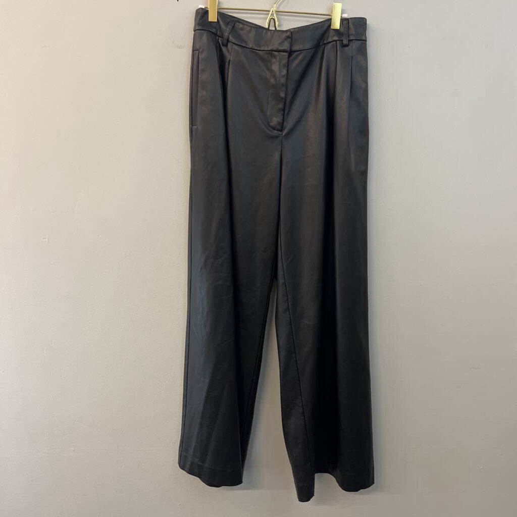 Saunders Black Leather Trouser Pants 10