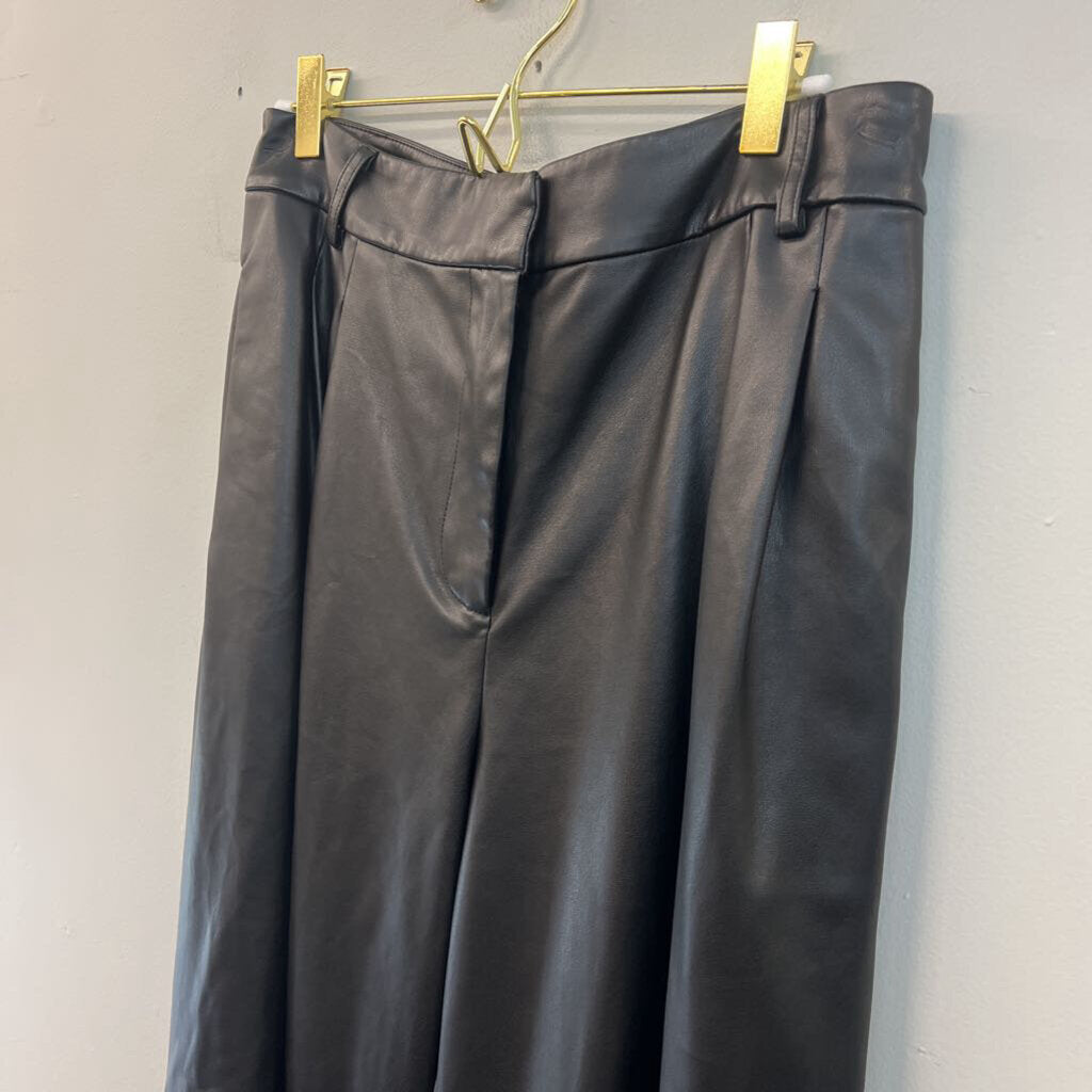 Saunders Black Leather Trouser Pants 10