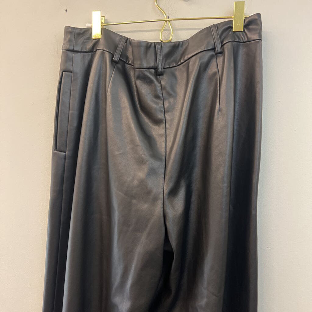 Saunders Black Leather Trouser Pants 10