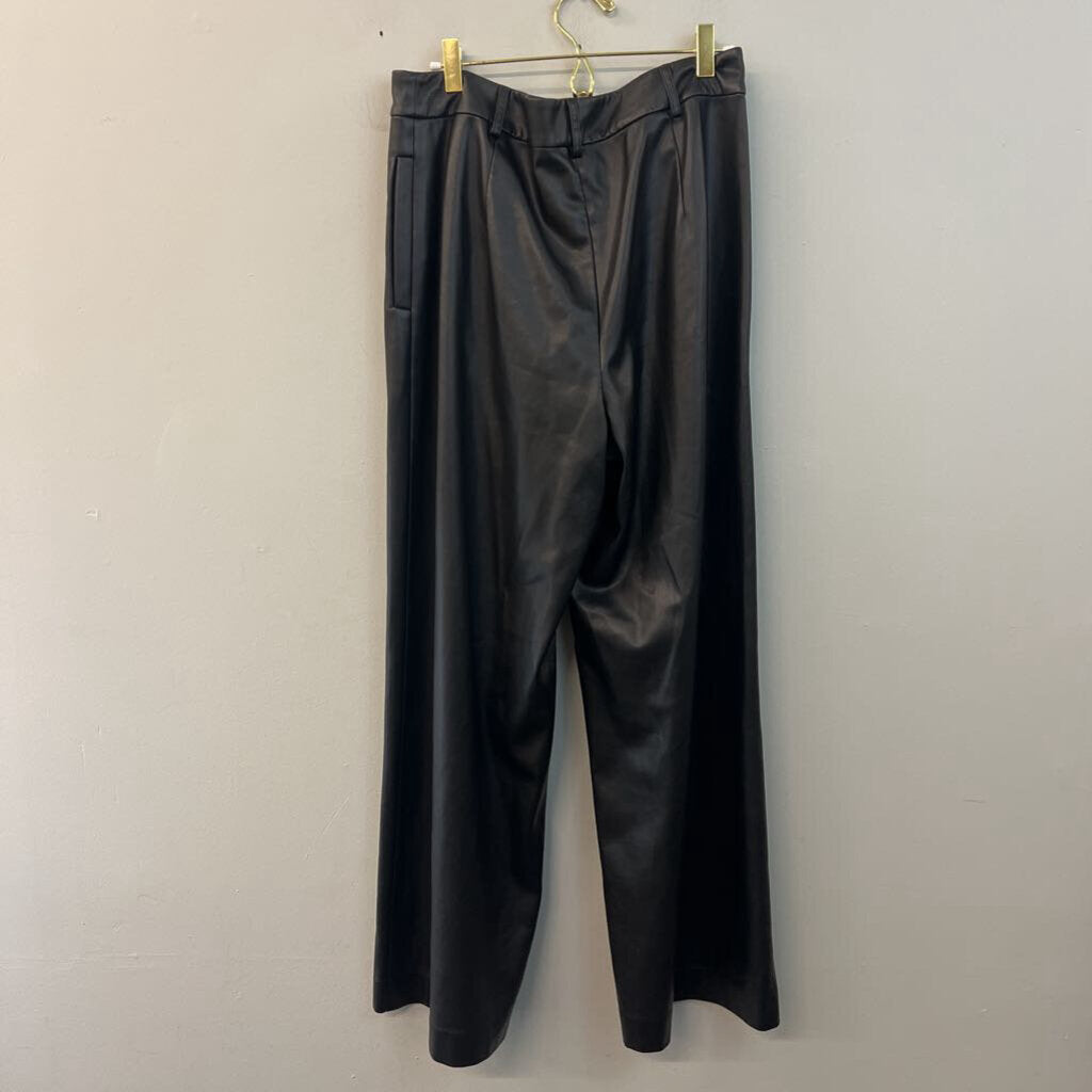 Saunders Black Leather Trouser Pants 10