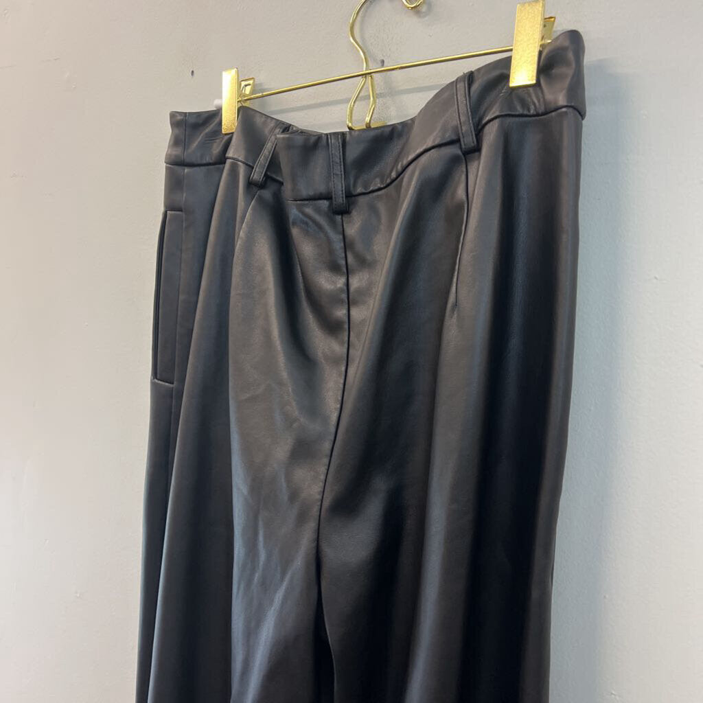 Saunders Black Leather Trouser Pants 10