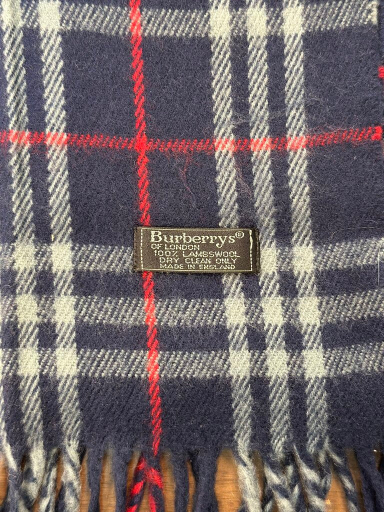 Burberry 100% Lambswool Scarf Navy