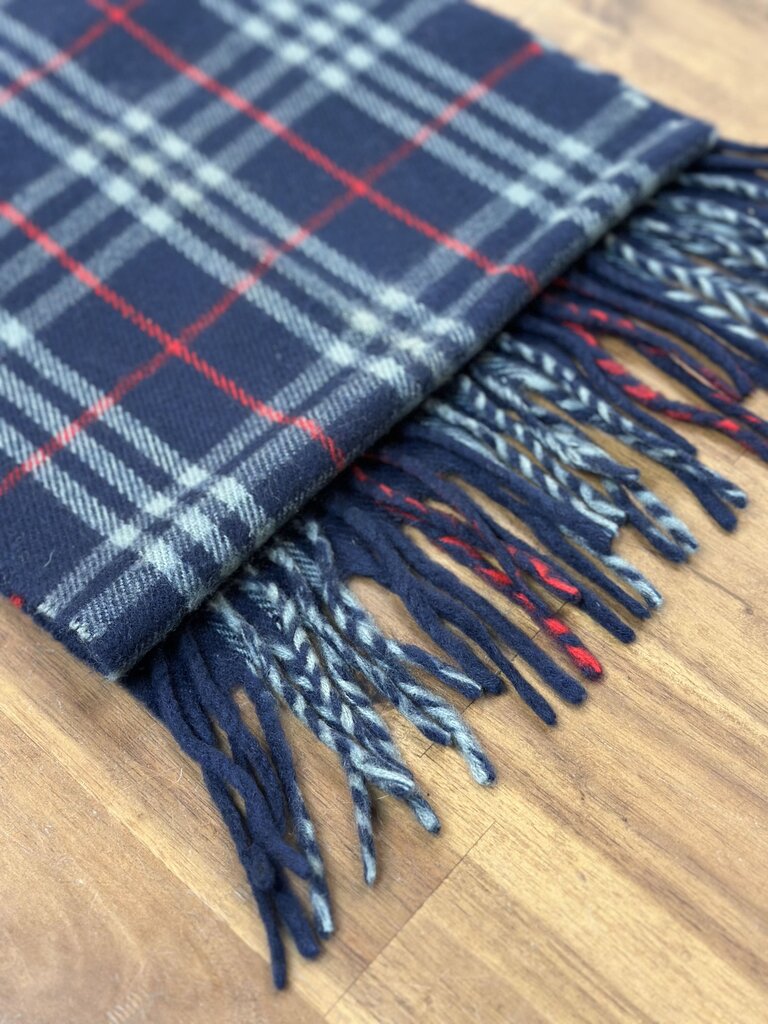 Burberry 100% Lambswool Scarf Navy