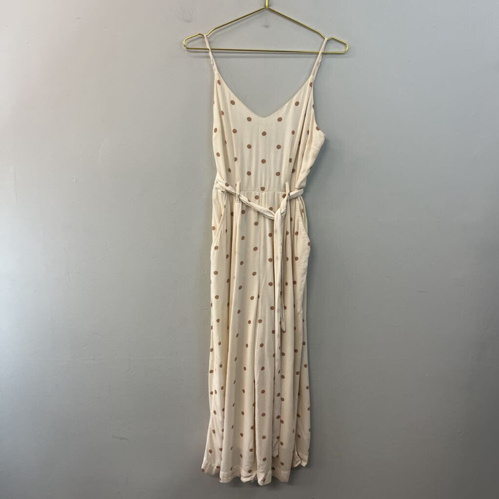 American Eagle Cream/ Brown Polka Dot Jumpsuit 6