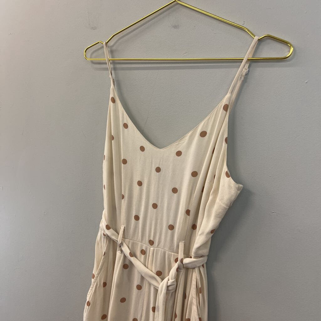 American Eagle Cream/ Brown Polka Dot Jumpsuit 6