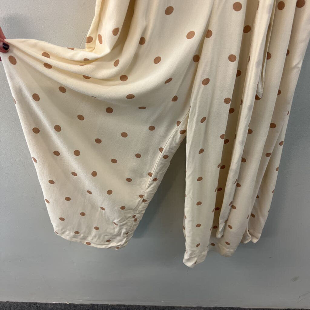 American Eagle Cream/ Brown Polka Dot Jumpsuit 6