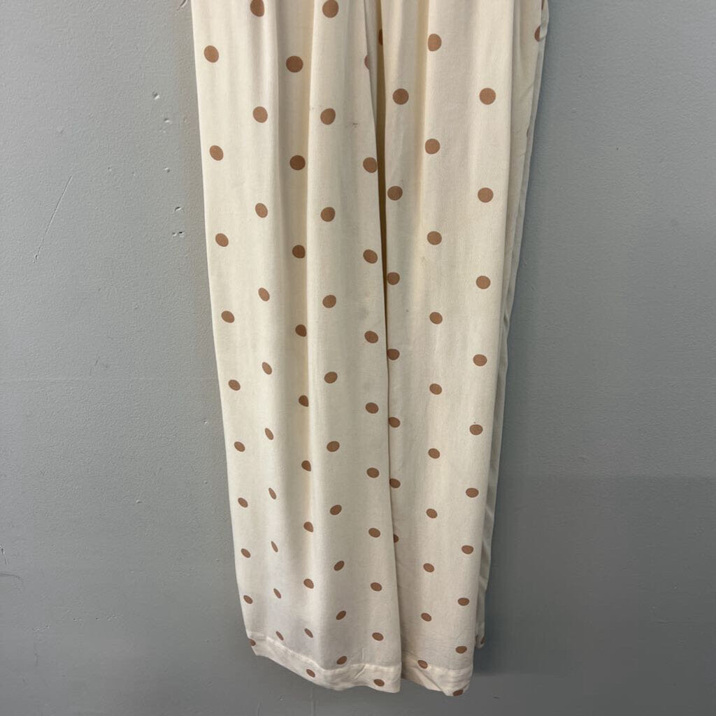 American Eagle Cream/ Brown Polka Dot Jumpsuit 6
