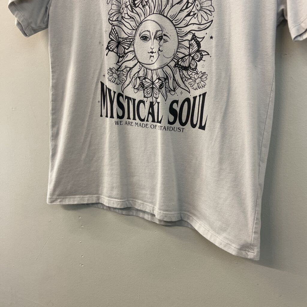 Streetwear Society Grey Mystical Soul Short Sleeve Graphic Tee Small