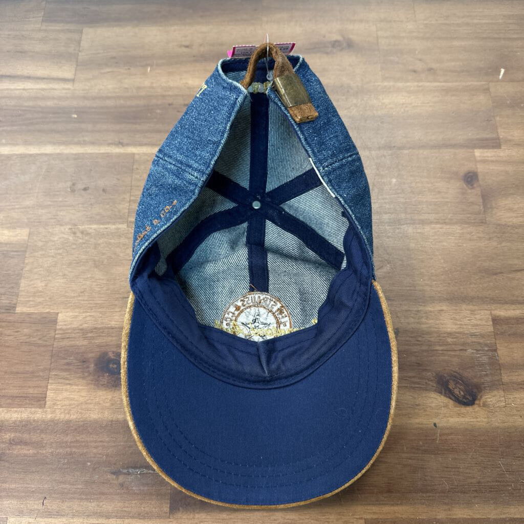 Levi Strauss Blue/ Brown Denim Suede Baseball Hat