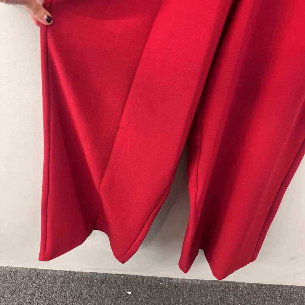 Red High Neck Jumpsuit Medium