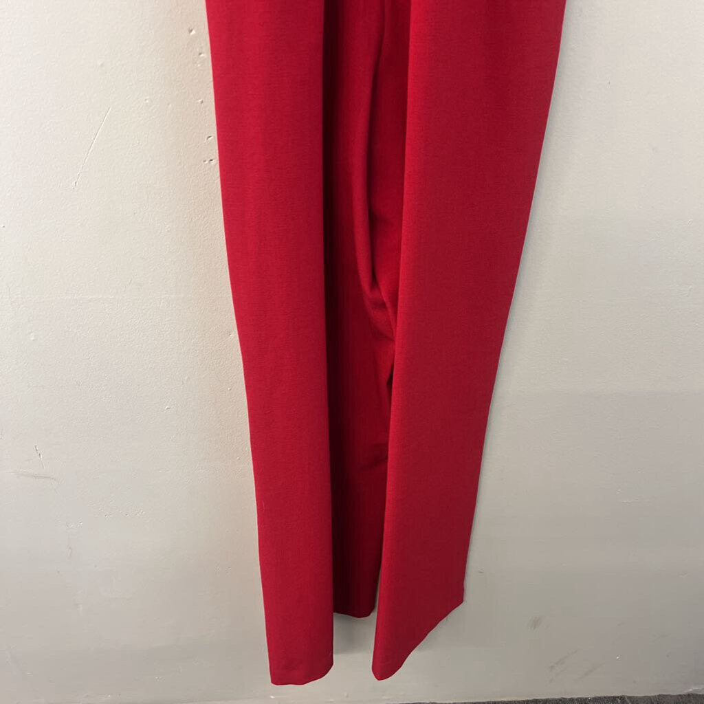 Red High Neck Jumpsuit Medium
