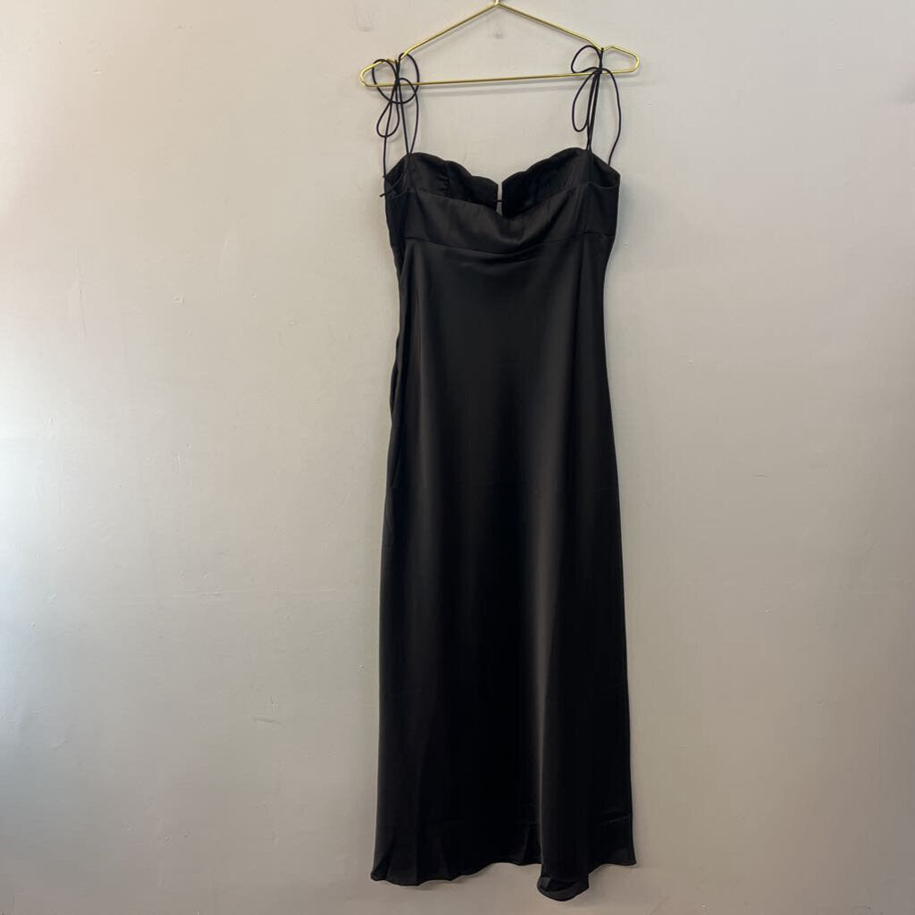 Commense Black Silky Shell Top Maxi Dress Extra Large