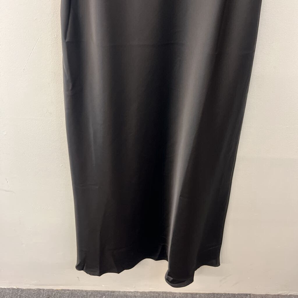 Commense Black Silky Shell Top Maxi Dress Extra Large