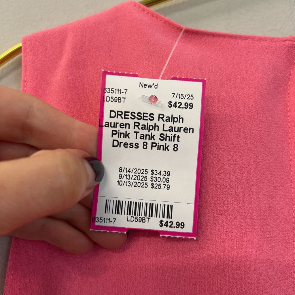 Ralph Lauren Pink Tank Shift Dress 8