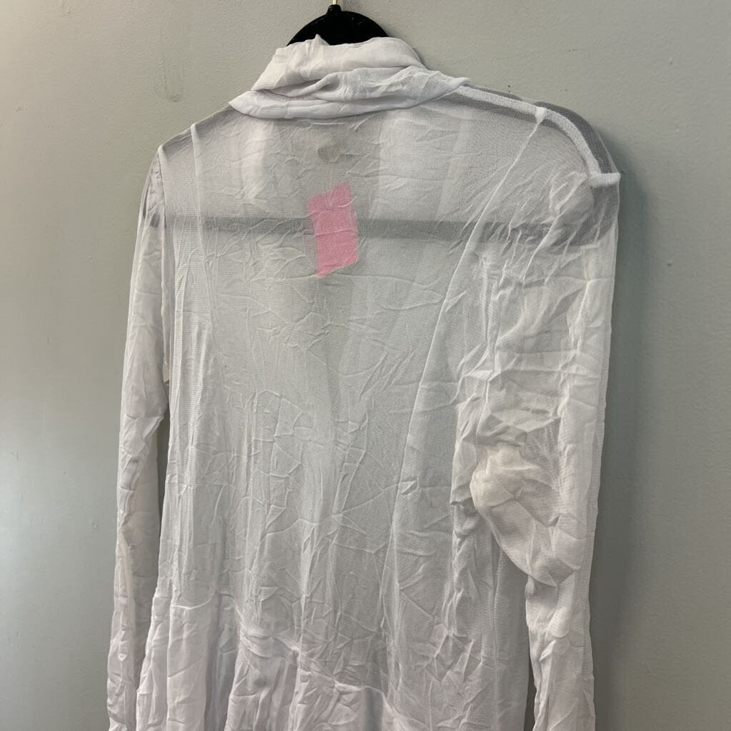 Comfy USA White Sheer Long Sleeve Top Small