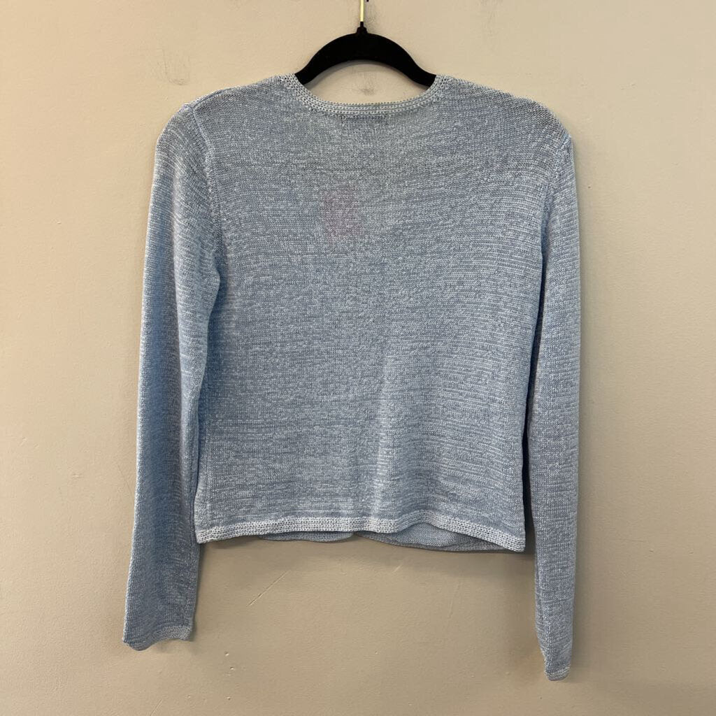 Carole Little Blue Knit Long Sleeve Button Front Cardigan Small