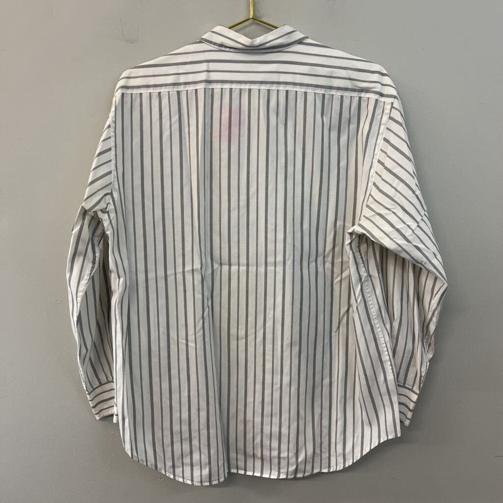 Ralph Lauren White/ Black Striped Long Sleeve Button Down Top 14