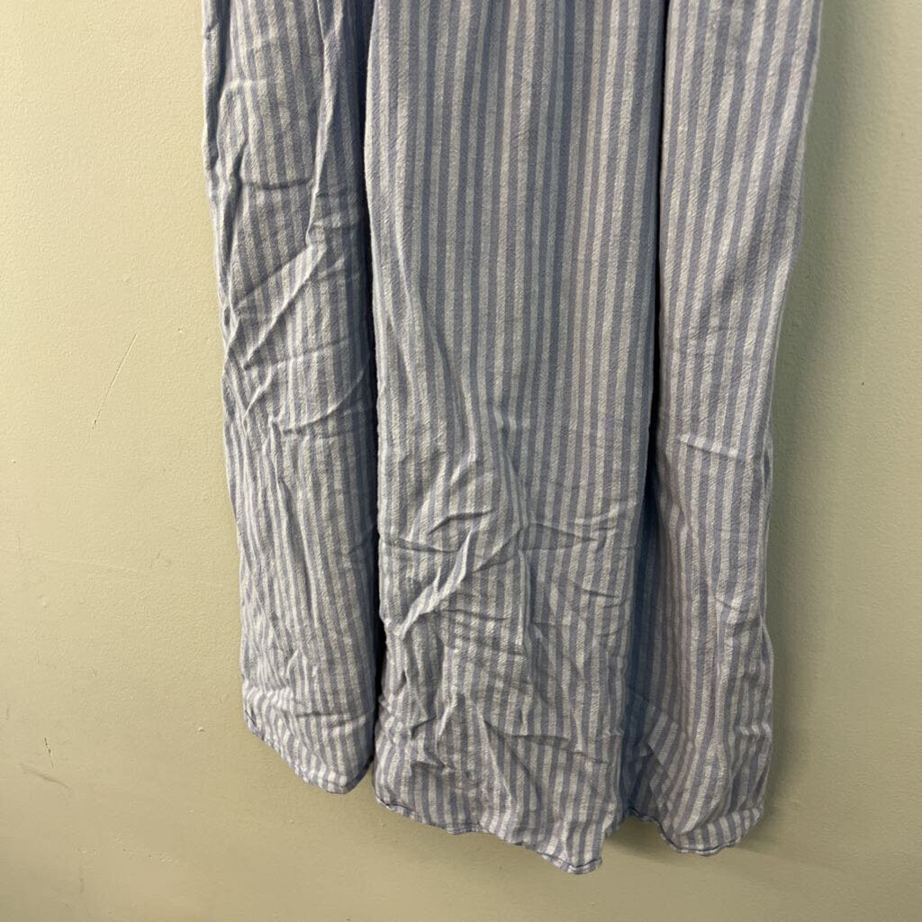 Madewell Blue Striped Smocked Top Short Sleeve Dress Extra Small