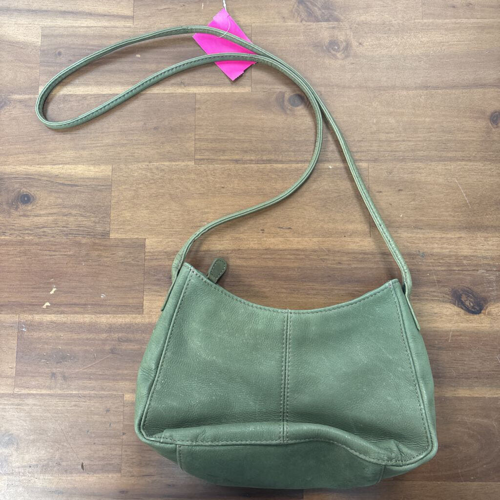 Fossil Green Leather Small Crossbody Purse