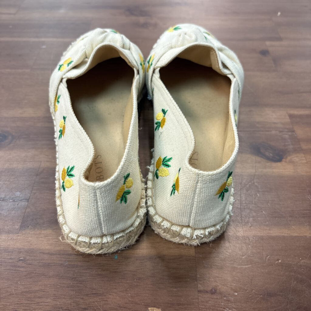 Talbots Izzy Lemon Knotted Canvas Espadrilles 8