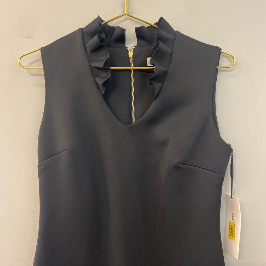 Calvin Klein Black Ruffle Neck Tank Dress 6