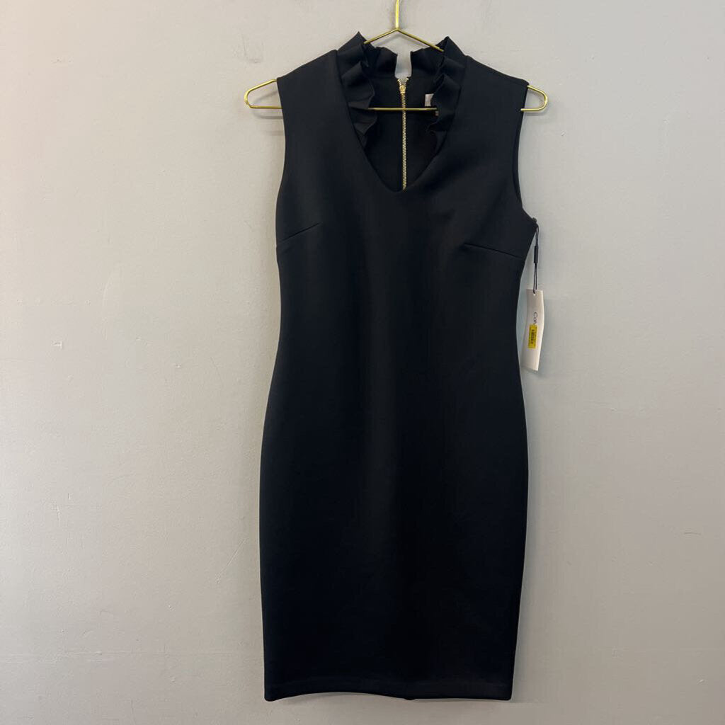 Calvin Klein Black Ruffle Neck Tank Dress 6