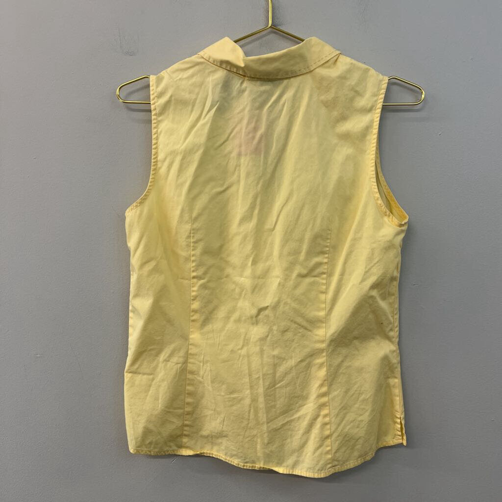 Crazy Horse Yellow Sleeveless Button Down Top 8