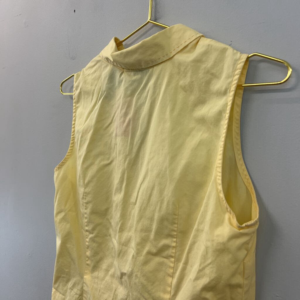 Crazy Horse Yellow Sleeveless Button Down Top 8