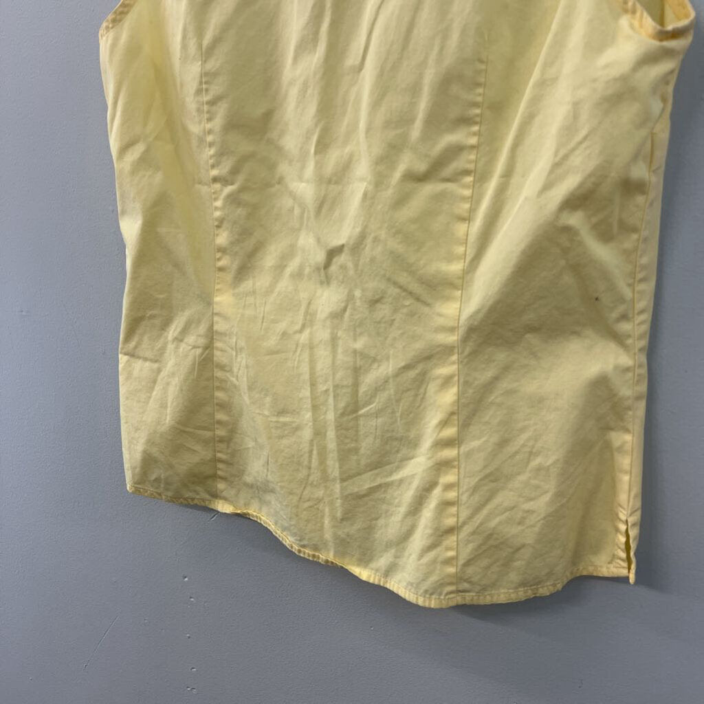 Crazy Horse Yellow Sleeveless Button Down Top 8