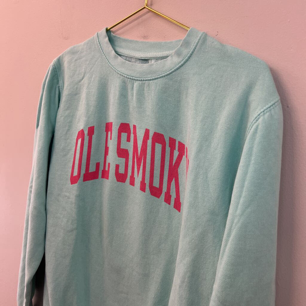 Blue/ Pink Ole Smoky Graphic Long Sleeve Pullover Small