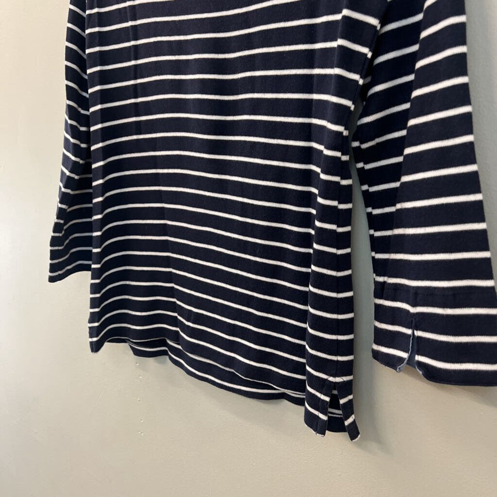 Nautica Navy/ White Striped Long Sleeve Top Small