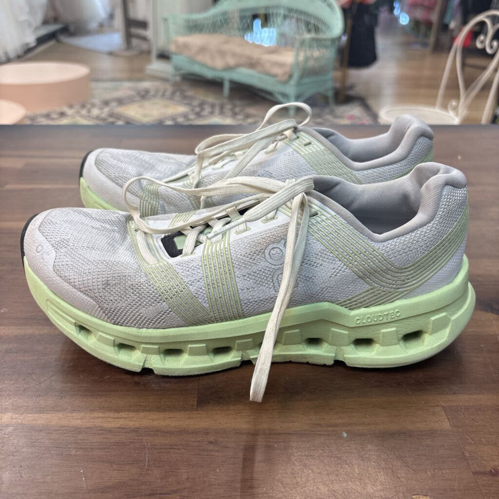 On Cloudgo White/ Green Tennis Shoes 8