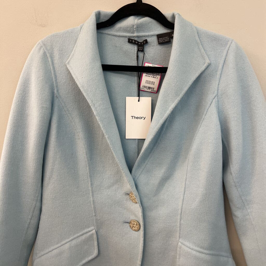 Theory Blue Soft Sileena Blazer Jacket 4