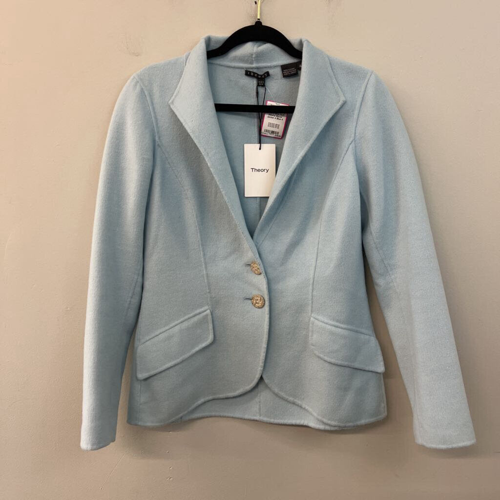 Theory Blue Soft Sileena Blazer Jacket 4