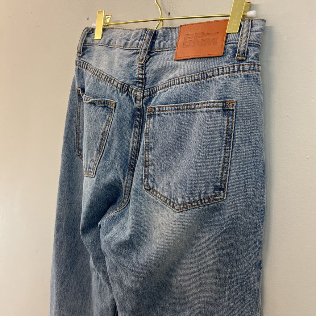 Princess Polly Light Wash Distressed Mom Jeans 0
