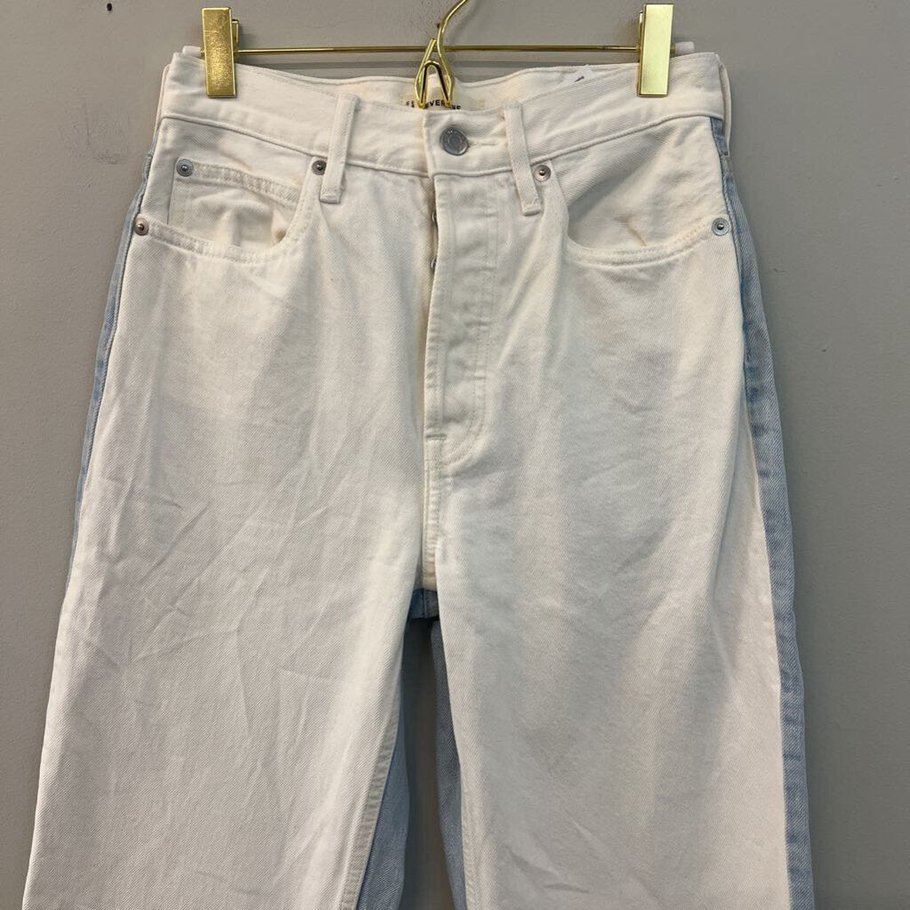 Everlane White/ Light Wash Denim Mom Jeans 25