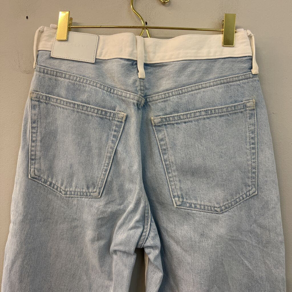 Everlane White/ Light Wash Denim Mom Jeans 25