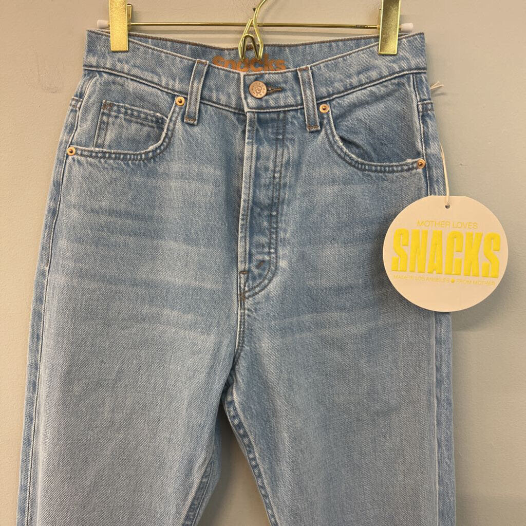 Snacks Light Wash High Waisted Distressed Jeans 25