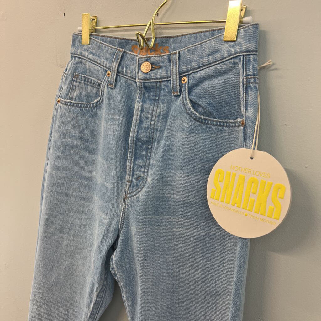 Snacks Light Wash High Waisted Distressed Jeans 25
