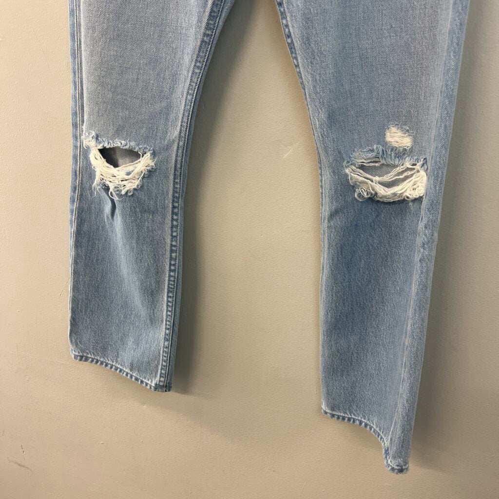 Snacks Light Wash High Waisted Distressed Jeans 25