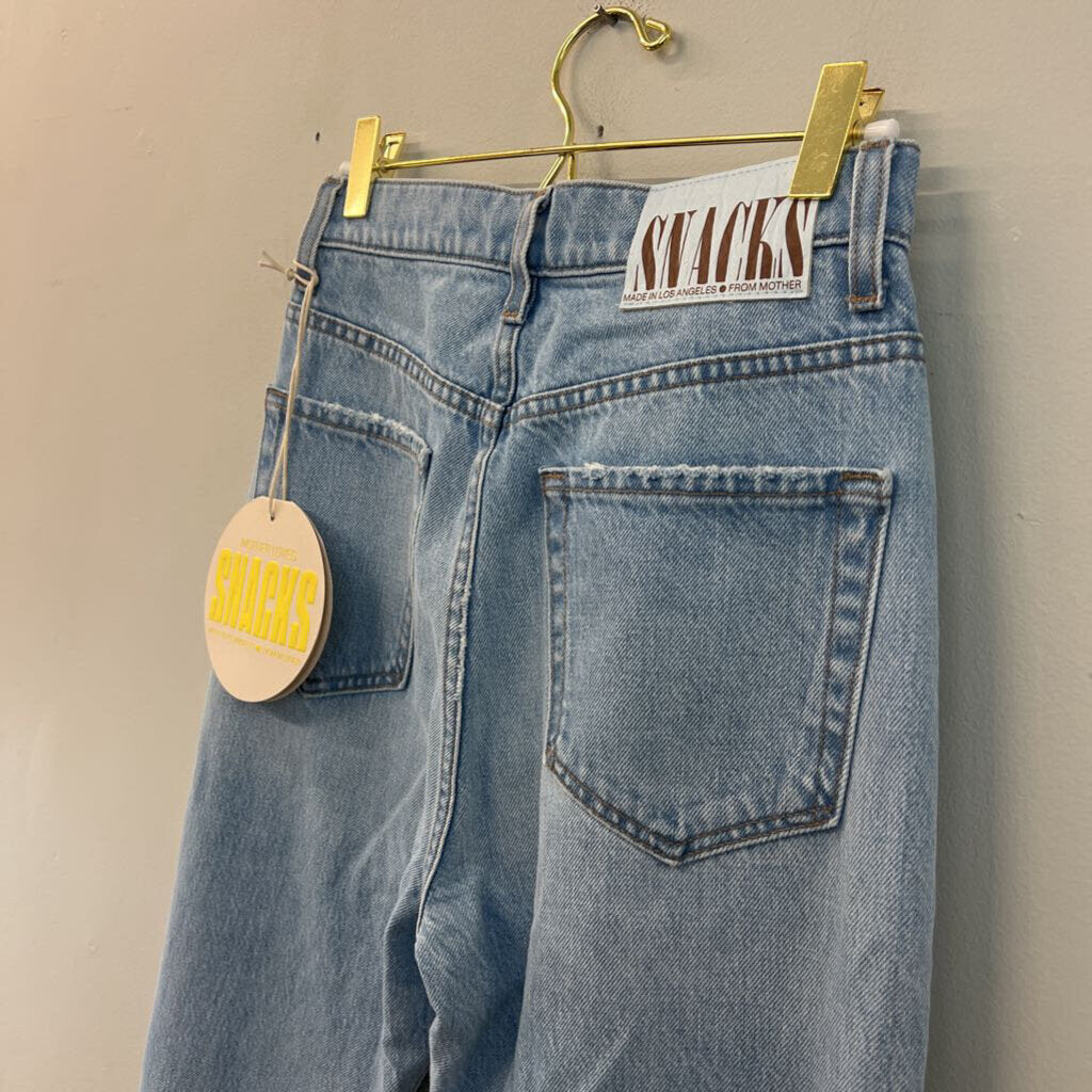 Snacks Light Wash High Waisted Distressed Jeans 25
