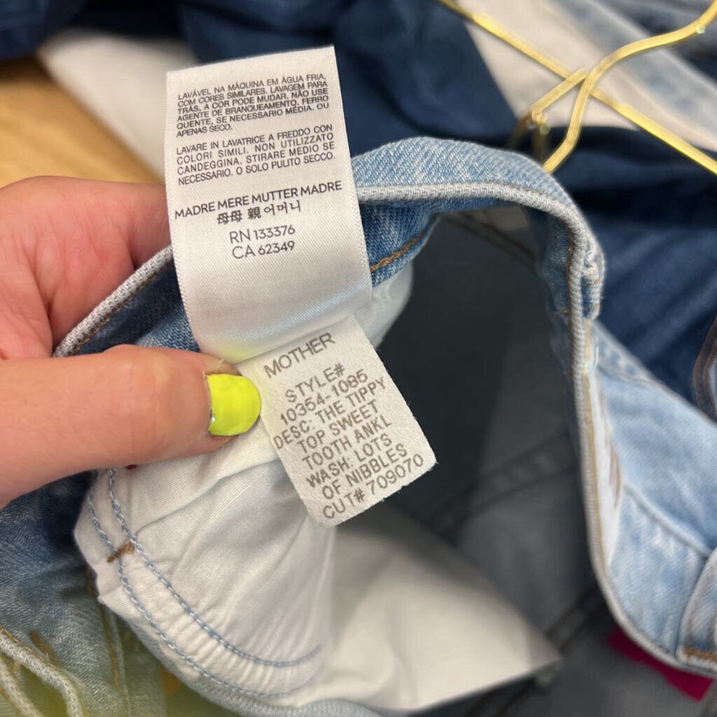 Snacks Light Wash High Waisted Distressed Jeans 25